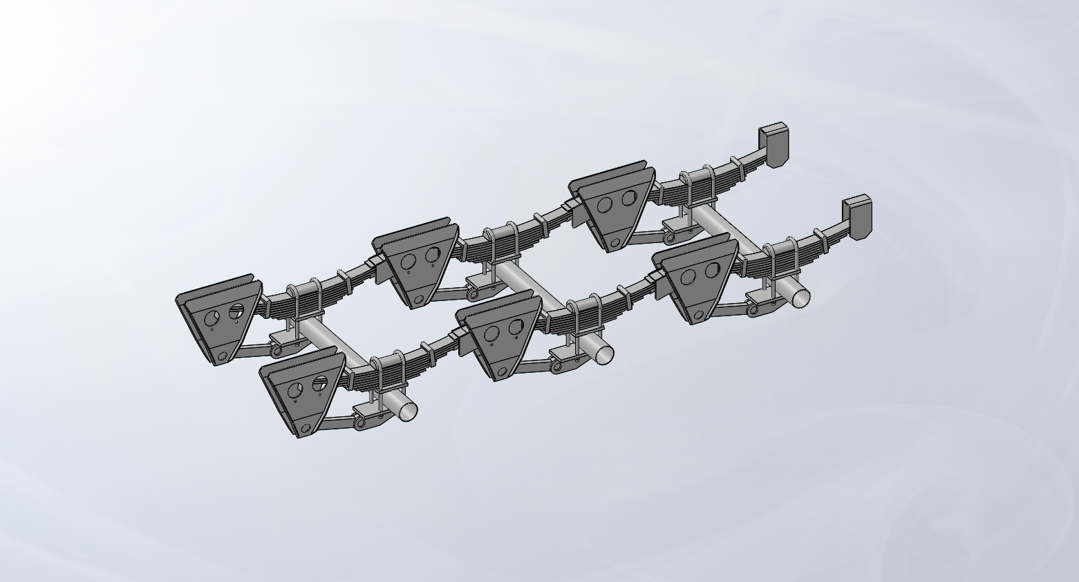 Henred F Tridem三轴悬挂支架3D数模图纸 Solidworks设计 附x_t